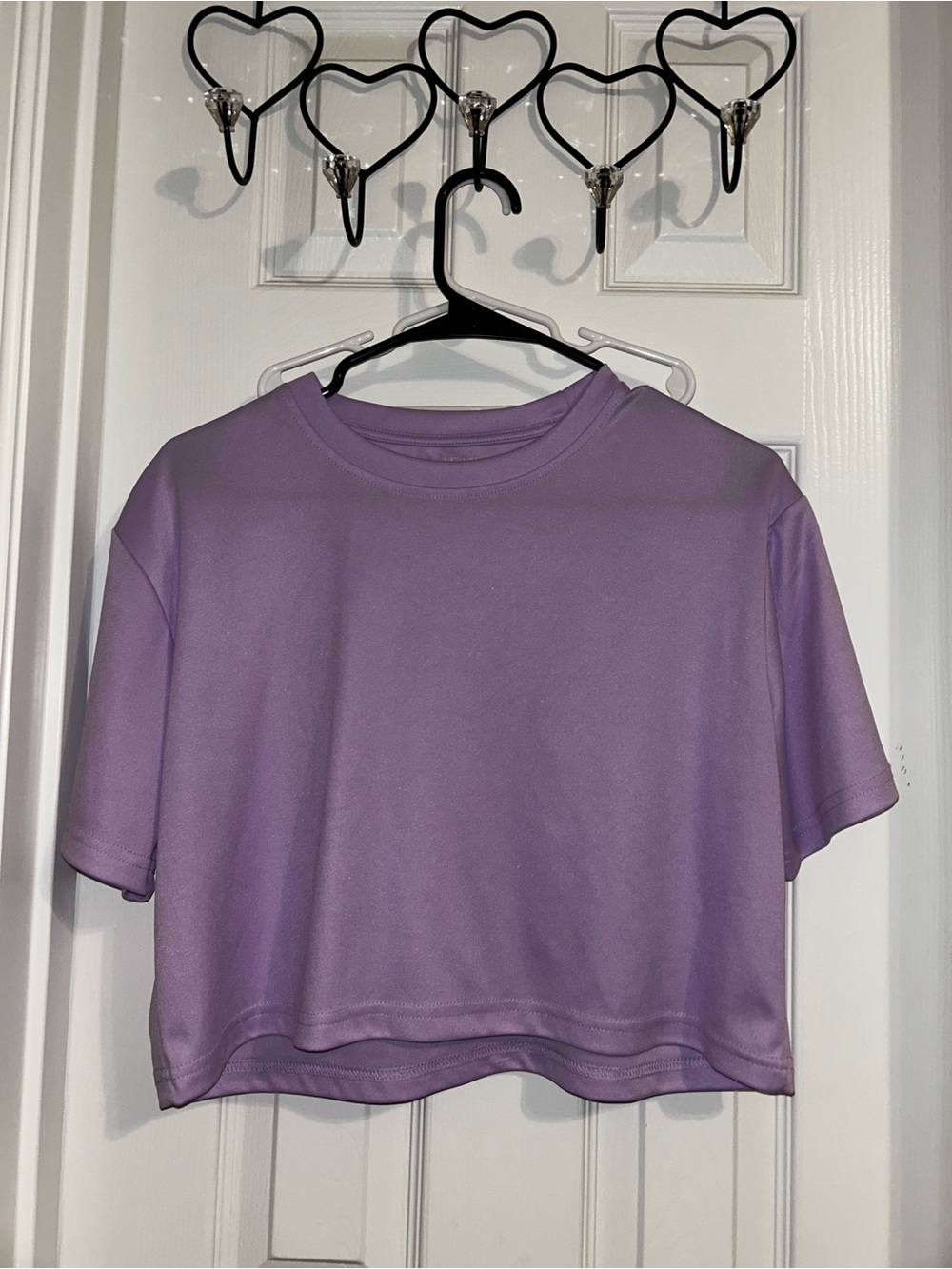 SHEIN Lavender Cropped Crewneck Tee